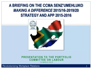 PRESENTATION TO THE portfolio committee on labour 18 MARCH 2015