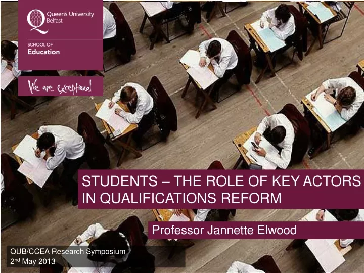 students the role of key actors in qualifications reform
