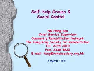 Self-help Groups &amp;  Social Capital
