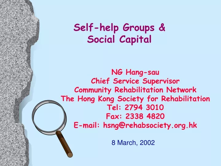 self help groups social capital