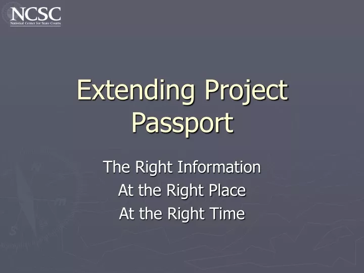 extending project passport