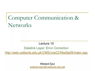 Computer Communication &amp; Networks