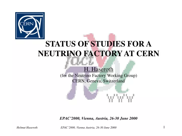 status of studies for a neutrino factory at cern