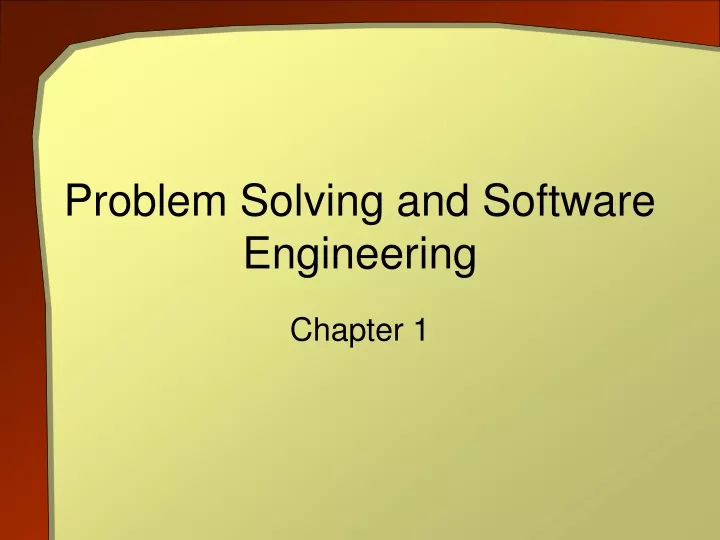 problem solving and software engineering