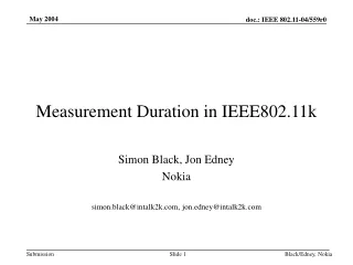 Measurement Duration in IEEE802.11k