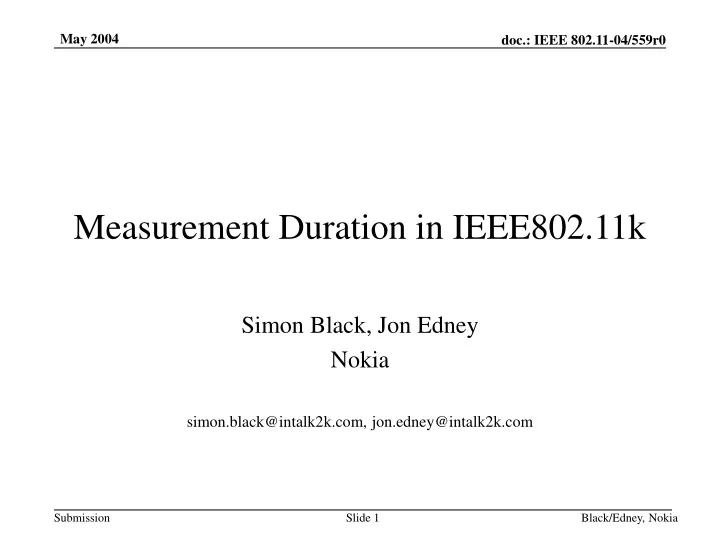 measurement duration in ieee802 11k