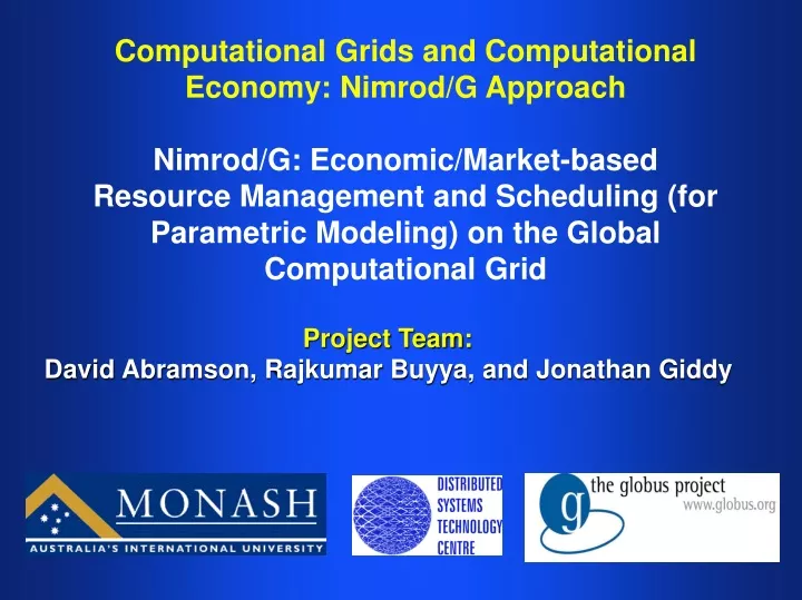 computational grids and computational economy