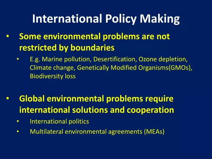 international policy making