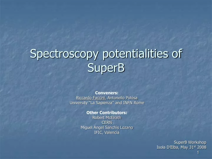 spectroscopy potentialities of superb