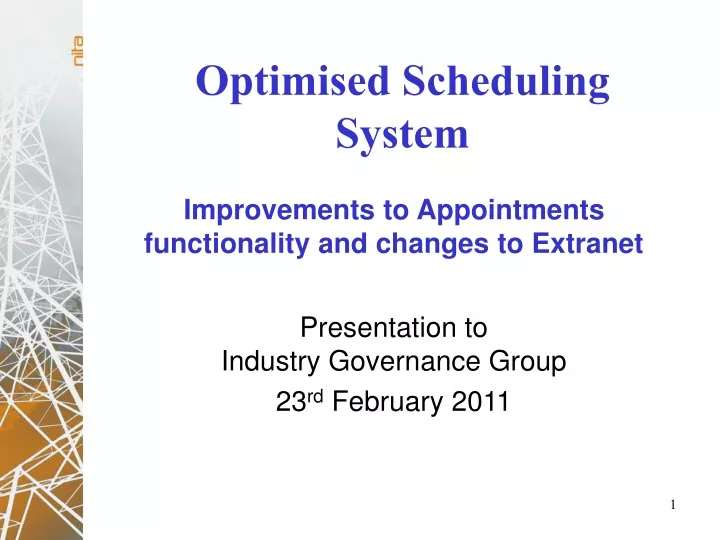 improvements to appointments functionality and changes to extranet