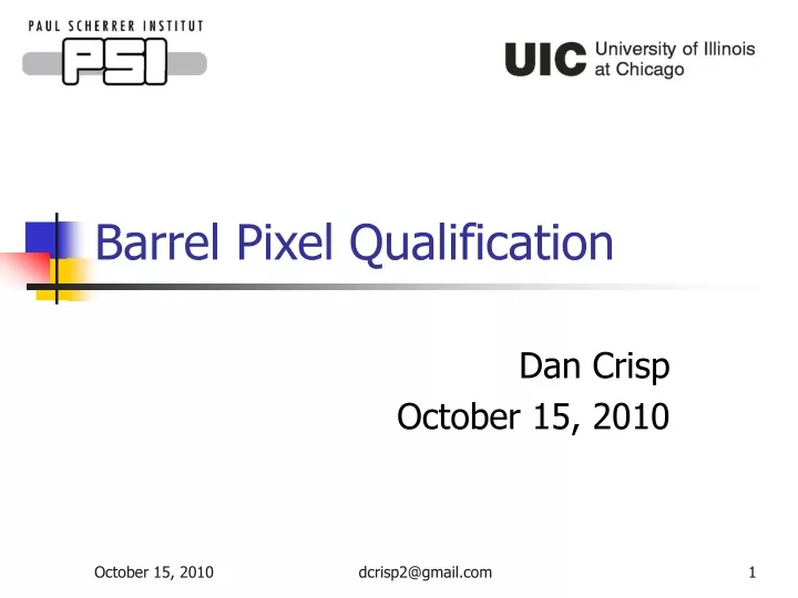barrel pixel qualification