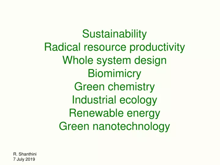 sustainability radical resource productivity