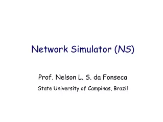 Network Simulator ( NS ) Prof. Nelson L. S. da Fonseca State University of Campinas, Brazil