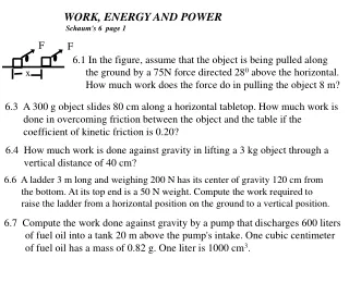 WORK, ENERGY AND POWER    Schaum's 6  page 1