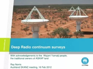 Deep Radio continuum surveys