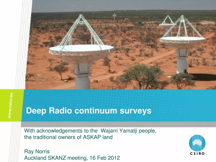 deep radio continuum surveys