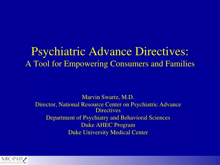 psychiatric advance directives a tool for empowering consumers and families