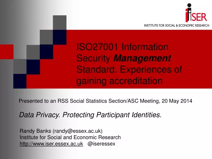 iso27001 information security management standard