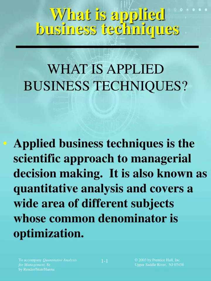 what is applied business techniques
