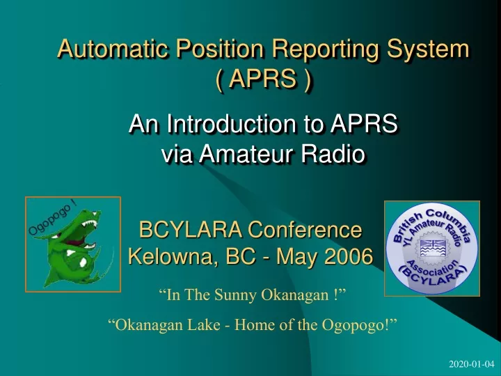 automatic position reporting system aprs an introduction to aprs via amateur radio