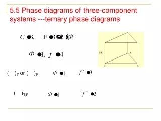 5.5 Phase diagrams of three-component systems ---ternary phase diagrams