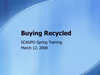 Buying Recycled