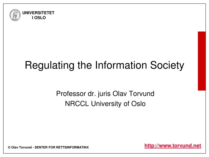 regulating the information society