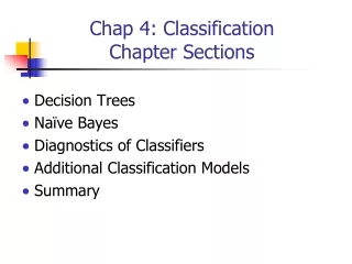 Chap 4: Classification Chapter Sections