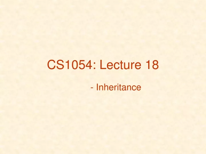 cs1054 lecture 18