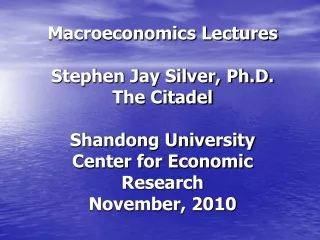 Outline of Macroeconomic Lectures