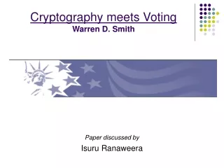 Cryptography meets Voting Warren D. Smith