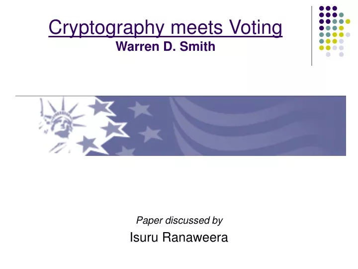 cryptography meets voting warren d smith