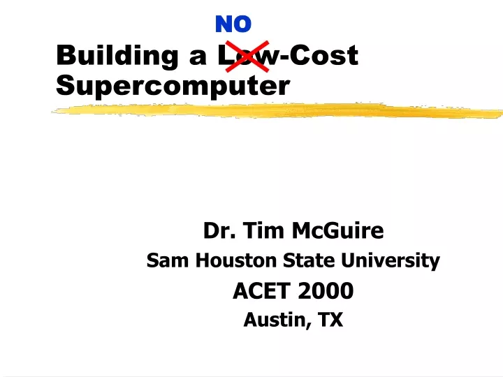 building a low cost supercomputer