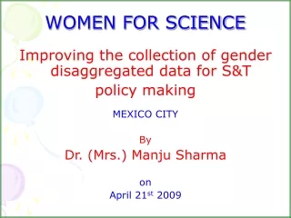 WOMEN FOR SCIENCE