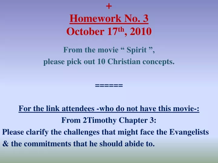 homework no 3 october 17 th 2010
