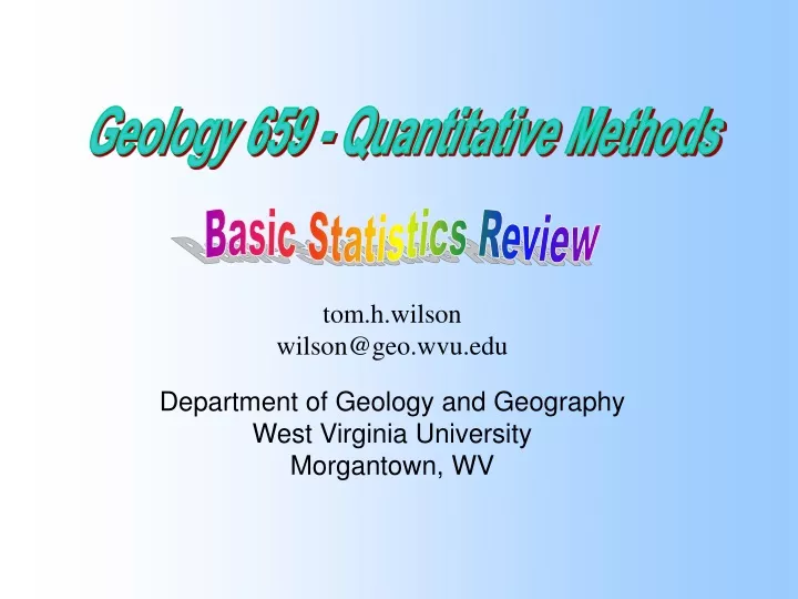 geology 659 quantitative methods