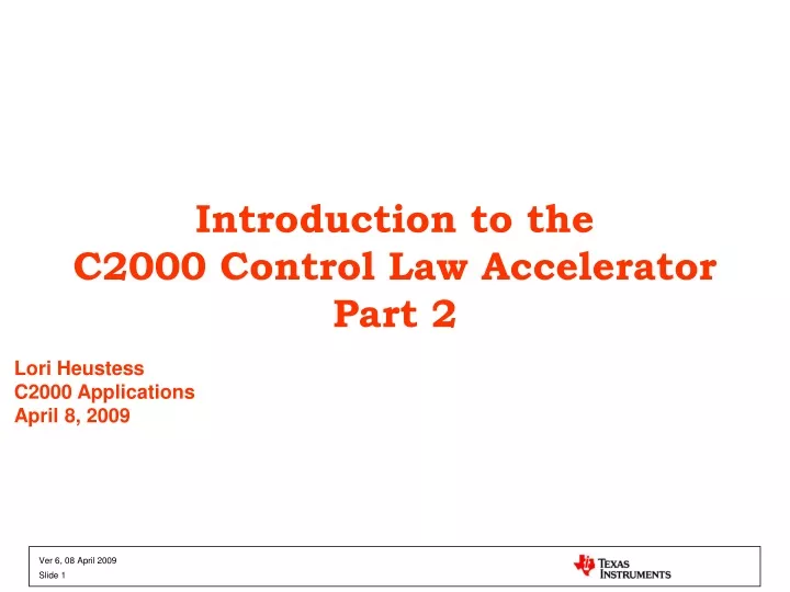 introduction to the c2000 control law accelerator