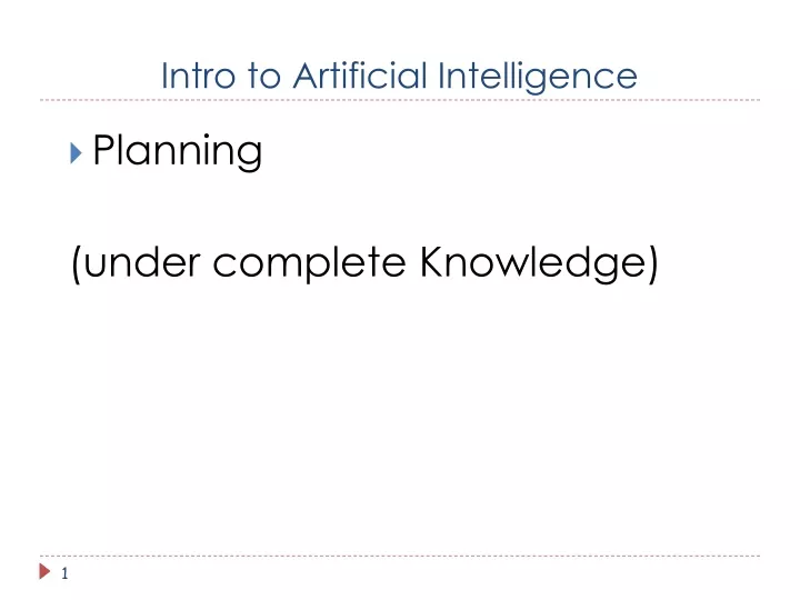 intro to artificial intelligence