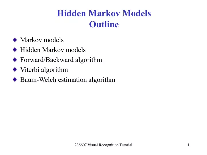 hidden markov models outline