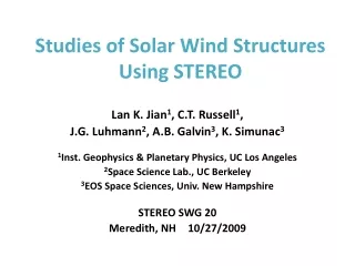 Studies of Solar Wind Structures Using STEREO