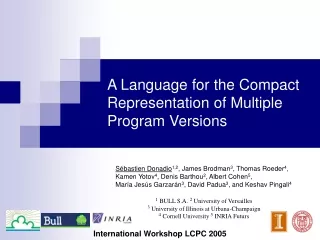 A  L anguage for the Compact Representation of Multiple Program Version s