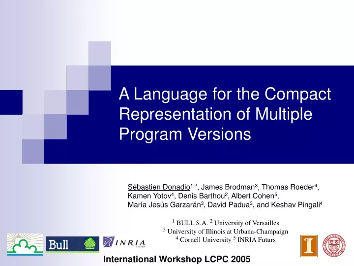 a l anguage for the compact representation of multiple program version s