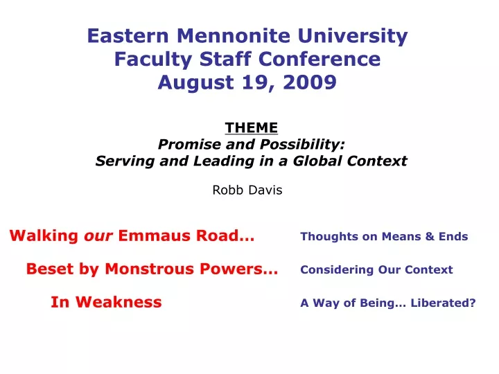 eastern mennonite university faculty staff