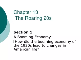 Chapter 13  The Roaring 20s