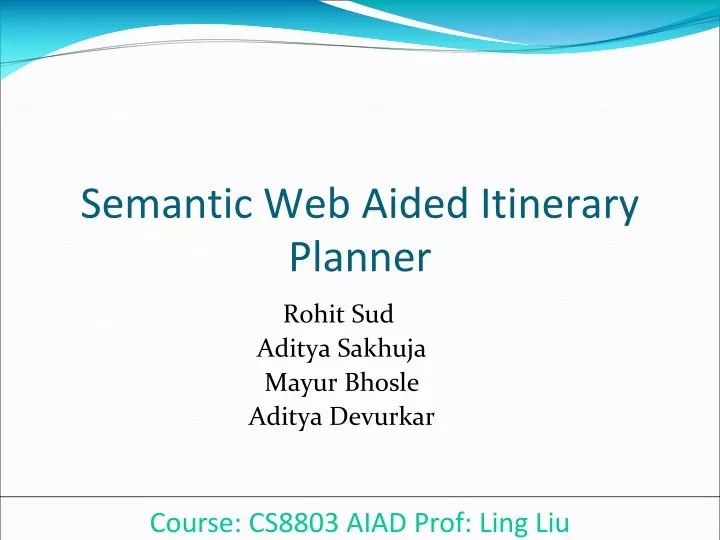 semantic web aided itinerary planner
