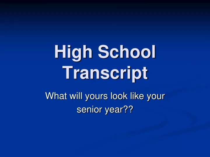 high school transcript