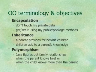 OO terminology &amp; objectives