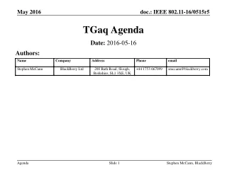 TGaq Agenda