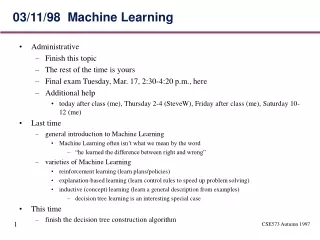 03/11/98  Machine Learning