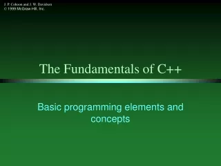 The Fundamentals of C++